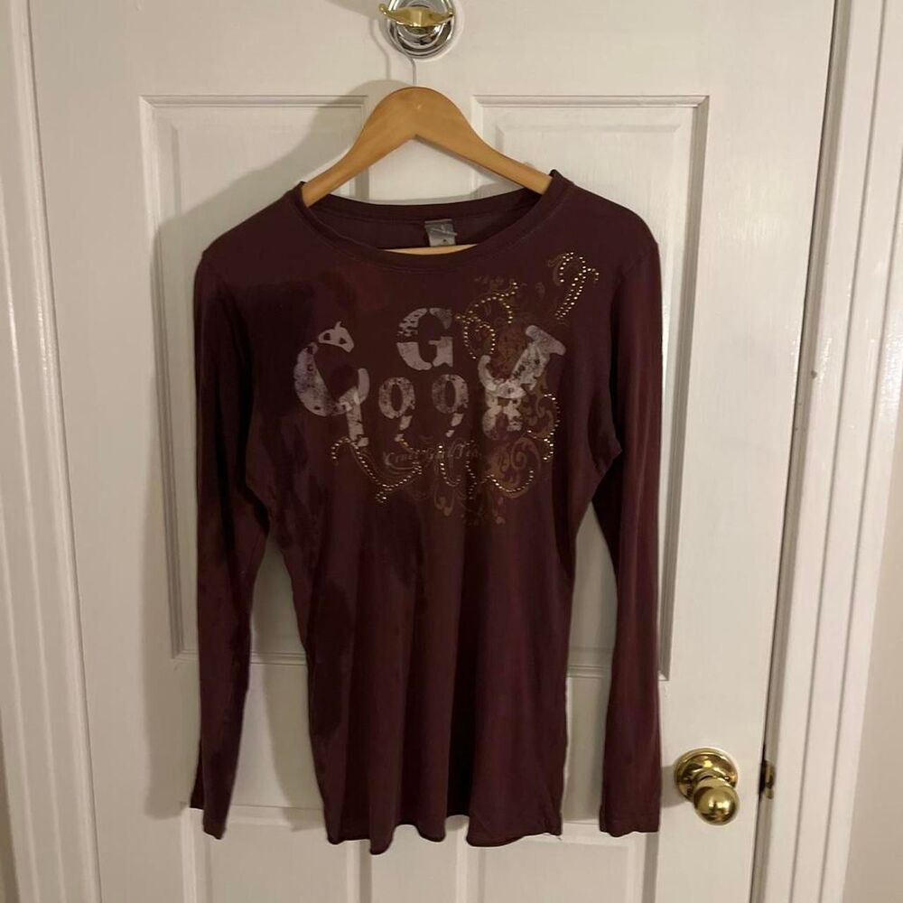 Cruel-girl Women's Brown and Burgundy Shirt